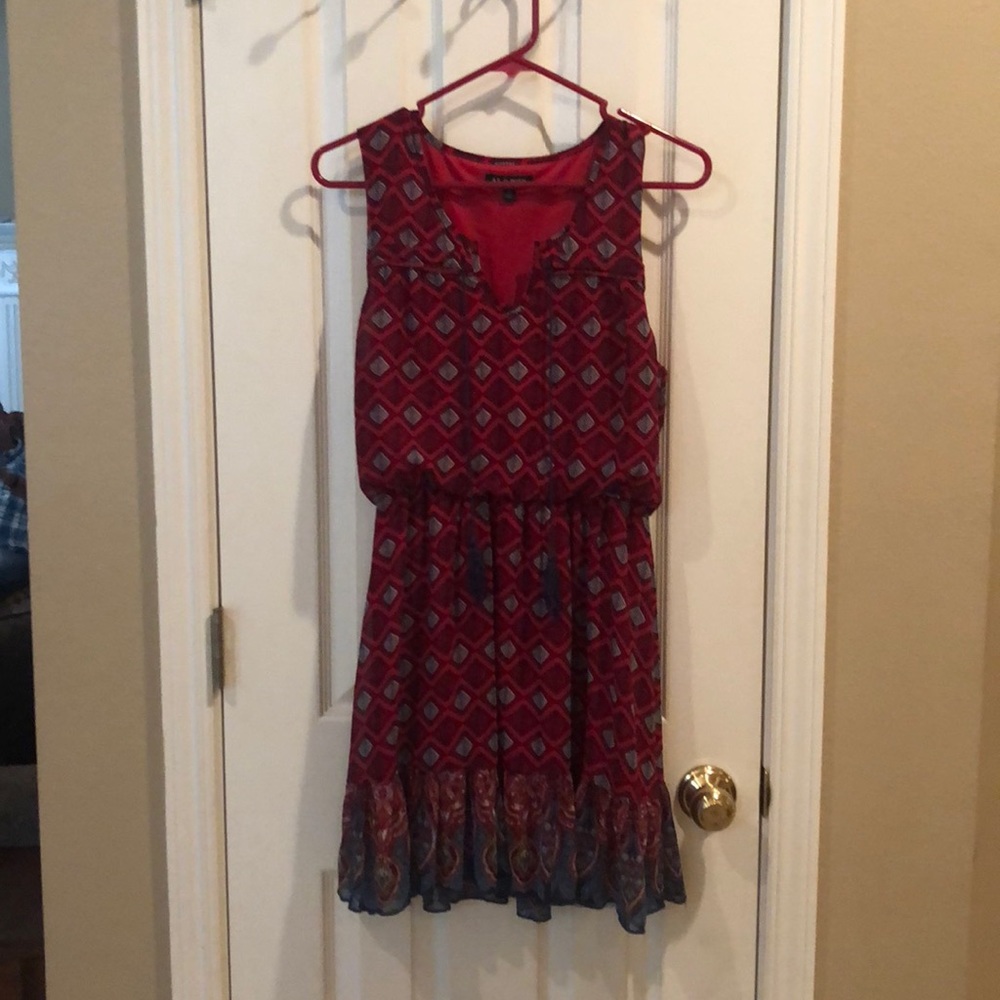 printed red dress